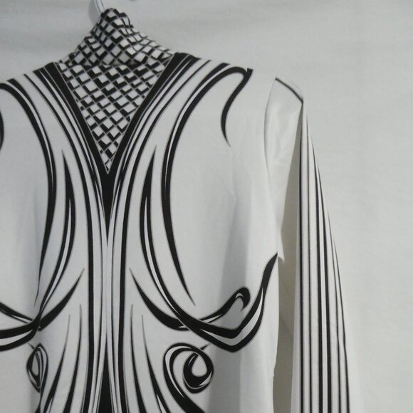 CATWALK | medium | White Zip-Up Jacket With Incredible All-Over Print Design - Picture 11 of 15